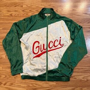 Gucci Men's Green and White Windbreaker